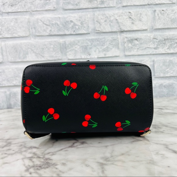 Kate Spade Lizzie Medium Flap Backpack Tossed Cherry Print - Picture 8 of 13